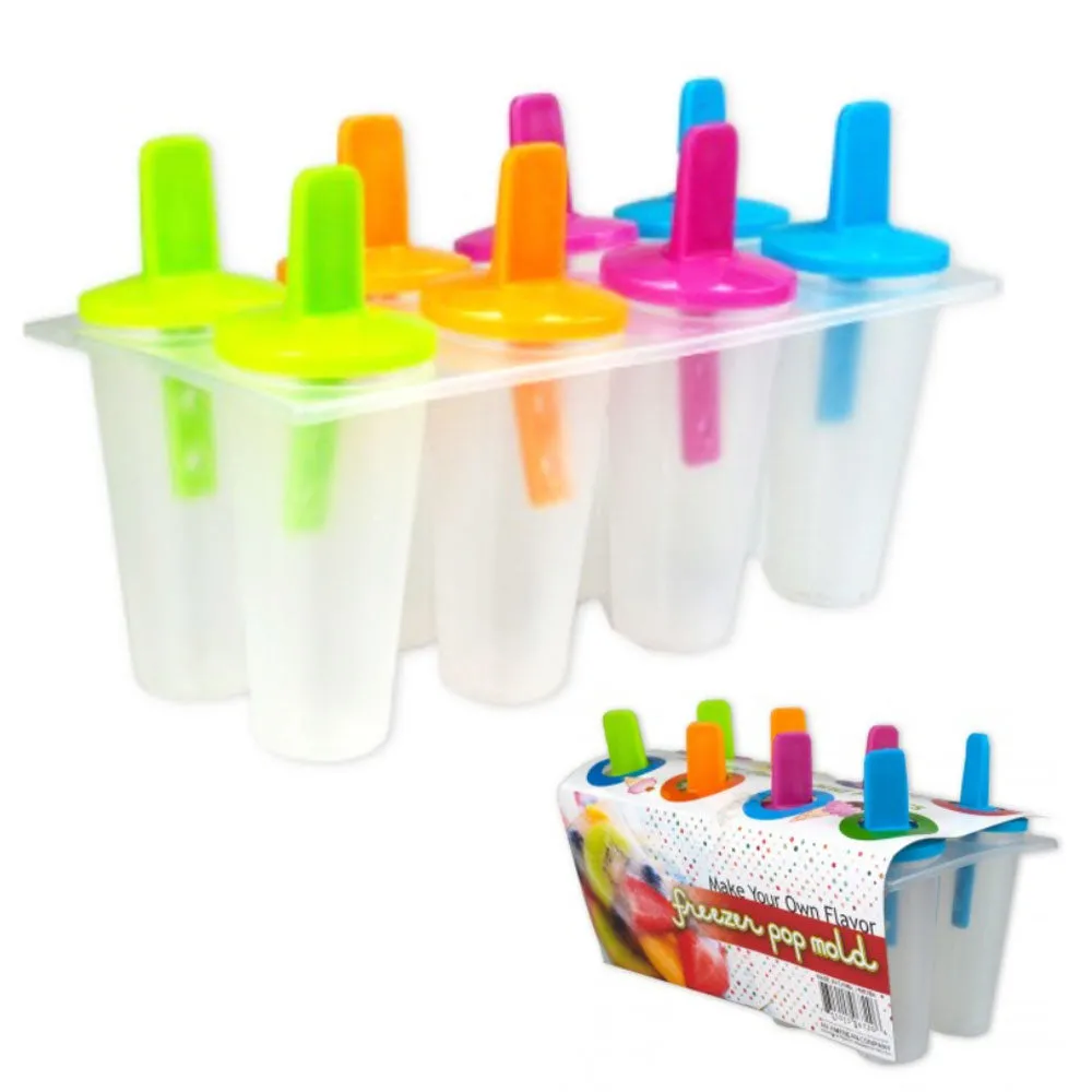 8 Freezer Ice Pop Maker Mold Popsicle Dessert Ice Cream Frozen Pops Cake Treats