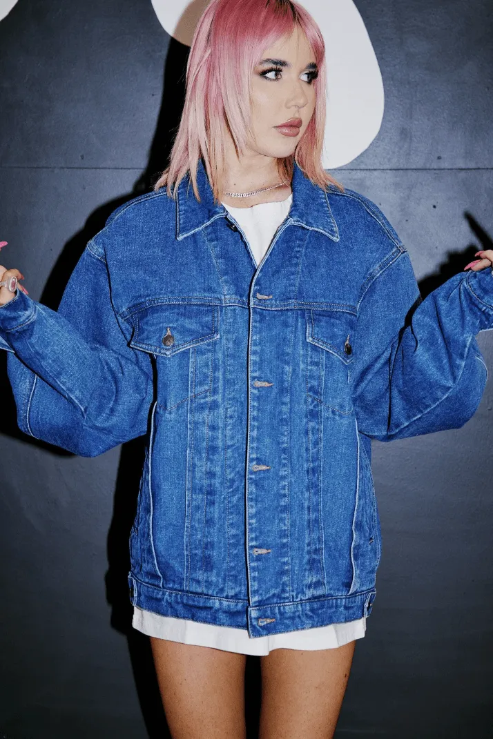 BILLY BONES CLUB DRAGON DENIM JACKET - INDIGO BLUE