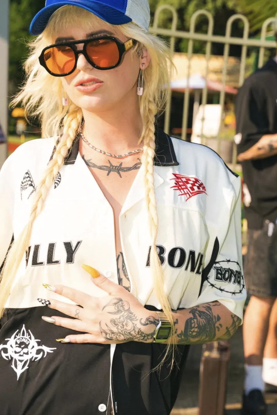 BILLY BONES CLUB RACING BOWLO SHIRT - BLACK/WHITE