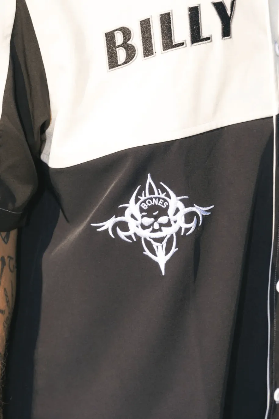 BILLY BONES CLUB RACING BOWLO SHIRT - BLACK/WHITE