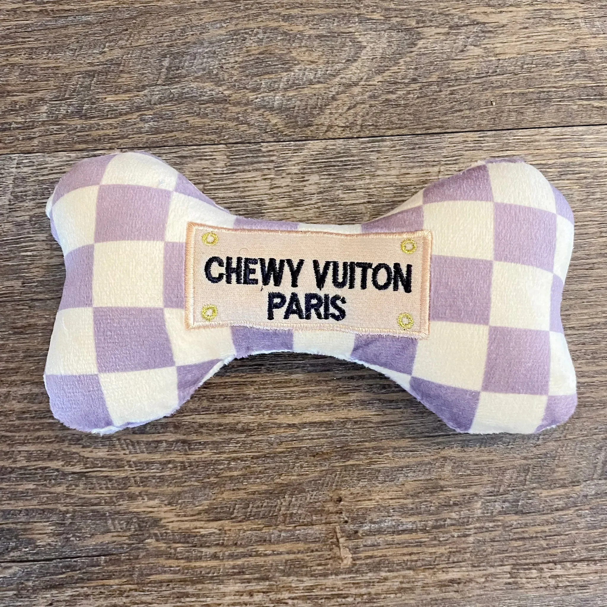 Checker Chewy Vuiton Large Bone Plush Toy