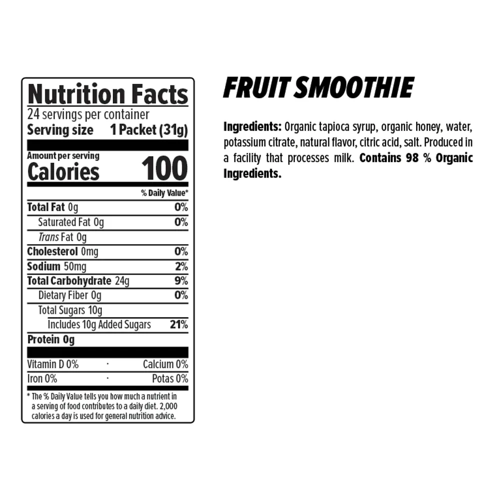 Honey Stinger Fruit Smoothie Organic Energy Gel
