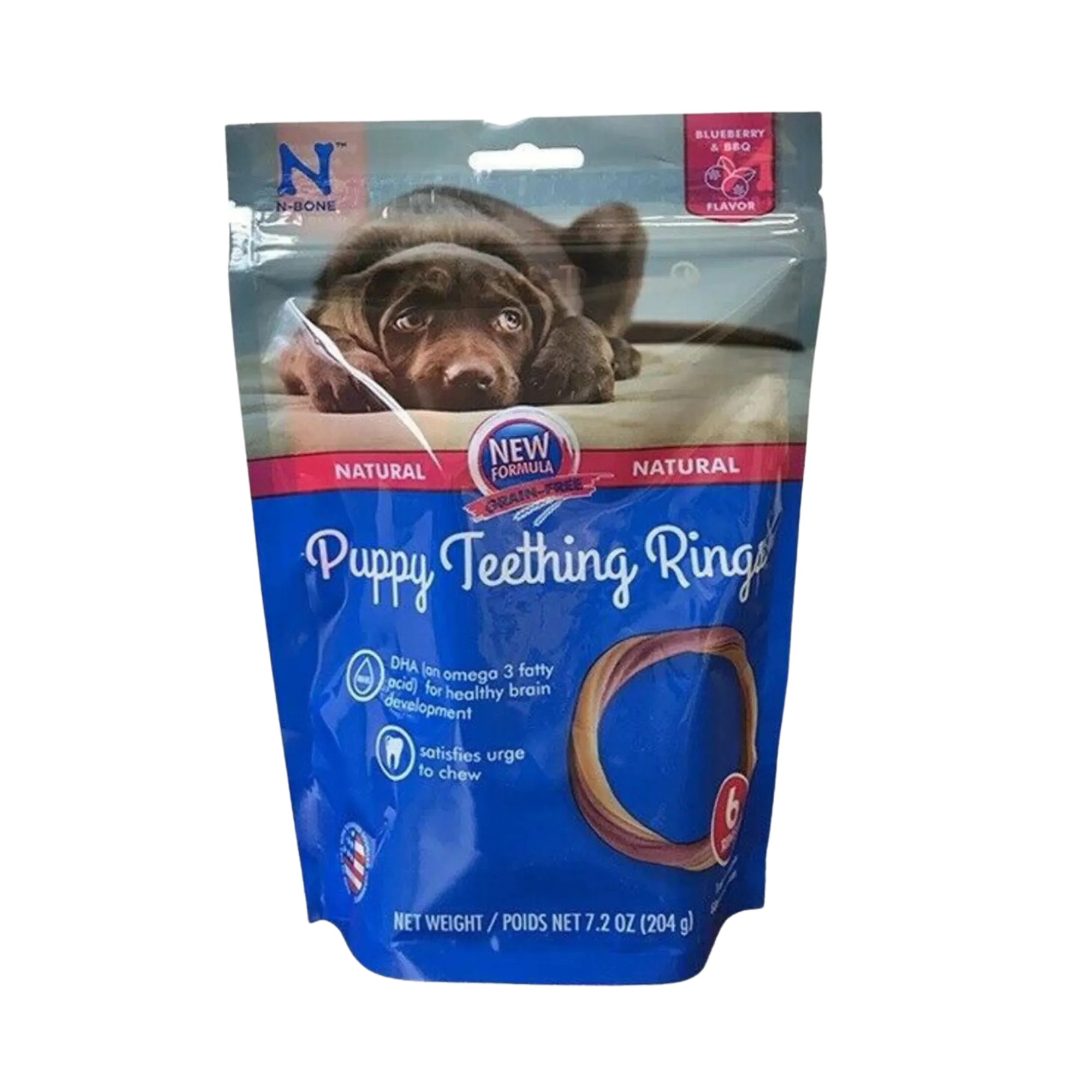 NPIC N-Bone Puppy Teething Ring Grain Free Blueberry/Bacon
