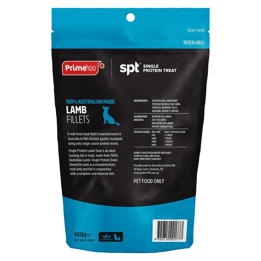 Prime 100 Dog SPT Lamb Fillet Treats 100g