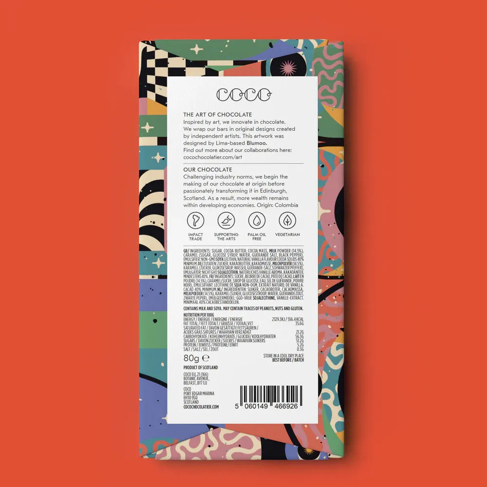 Salt & Pepper Caramel Milk Chocolate Bar (80g)