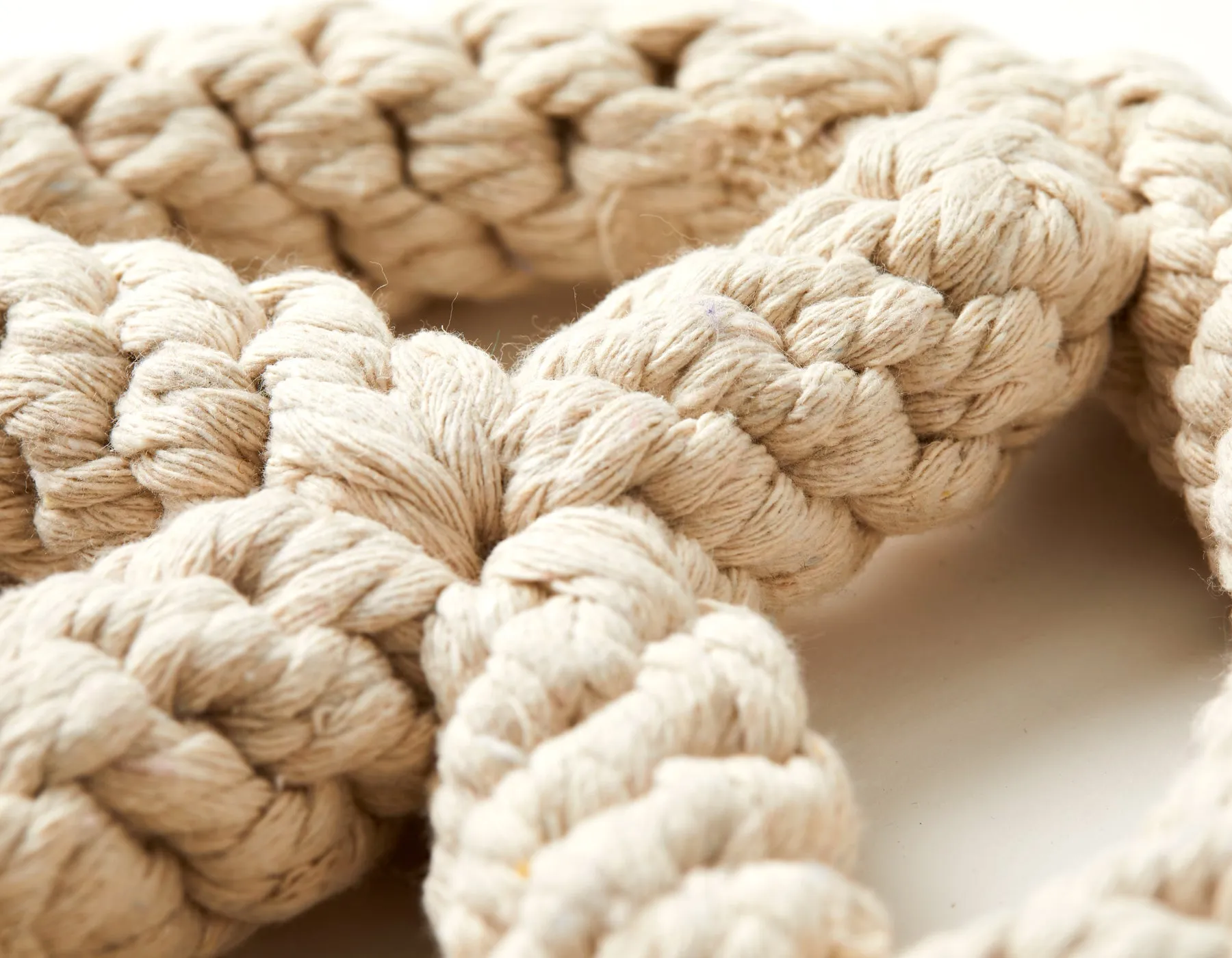 White Peace Sign 7" Rope Dog Toy