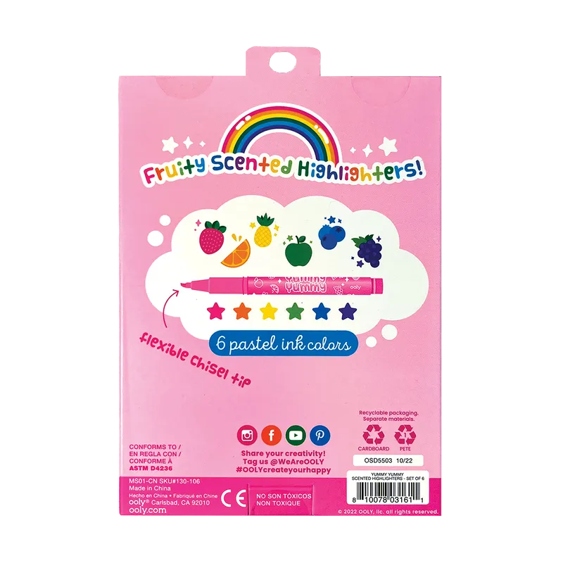 yummy yummy scented highlighters - set of 6