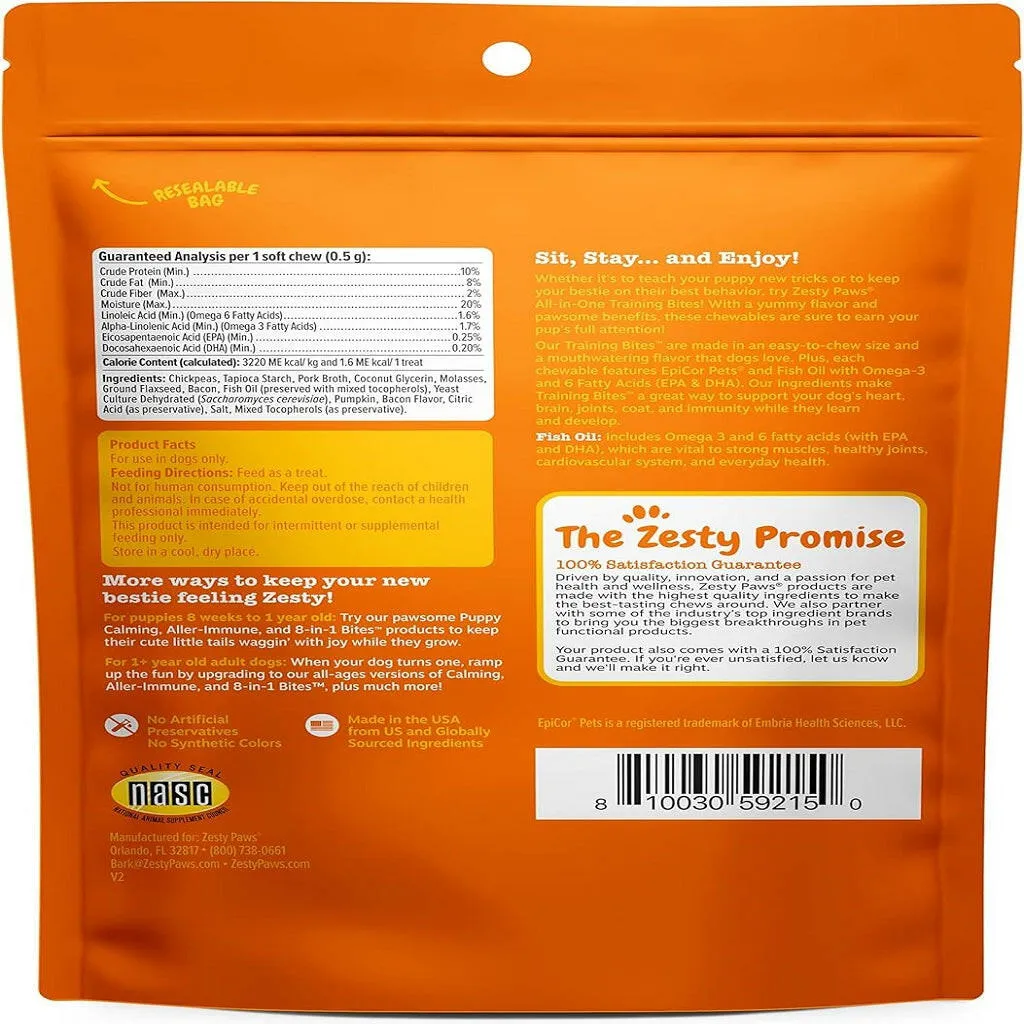 Zesty paws All-in-One Bacon Flavored Multivitamin Training Bites for Dogs (8 oz)