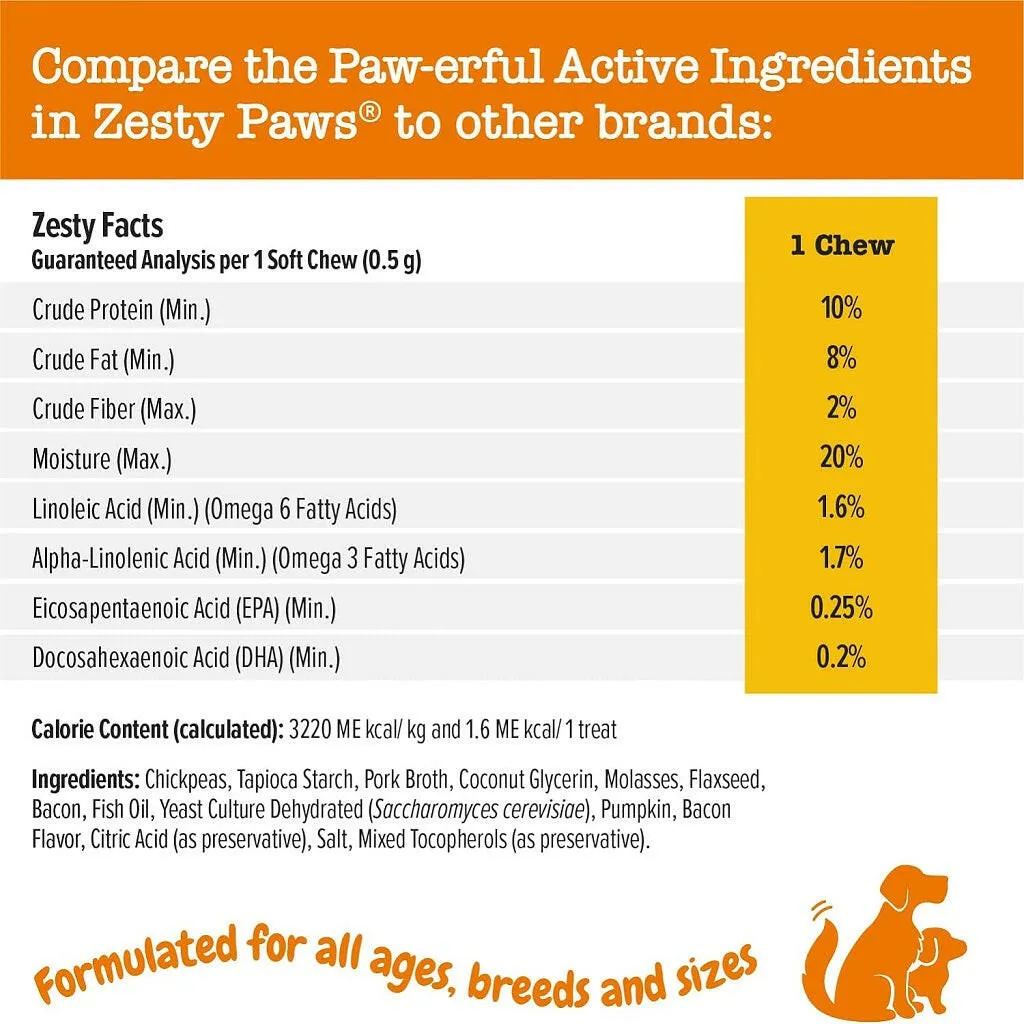 Zesty paws All-in-One Bacon Flavored Multivitamin Training Bites for Dogs (8 oz)